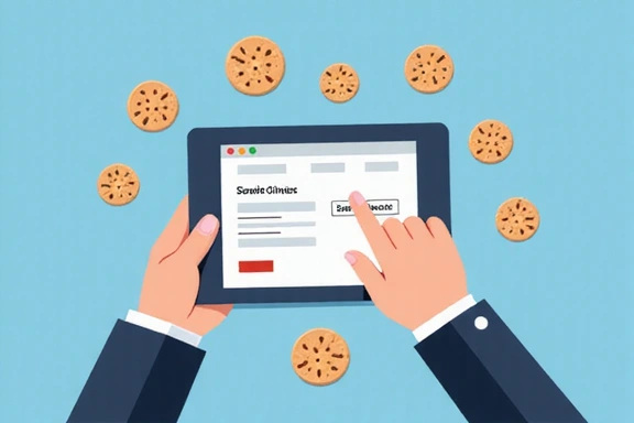 Icone di impostazioni e privacy per la gestione dei cookie